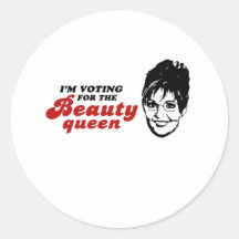 Stem voor de Schoonheidskoningin Ronde Sticker
