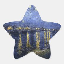 Sterrige Nacht over de Rivier de Rhône Ster Stickers