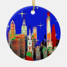 Sterrige Nacht Philadelphia Kerst Ornament