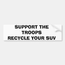 STEUN DE TROEPEN RECYCLEN UW SUV BUMPERSTICKERS