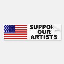 Steun Onze Sticker van de Bumper van Kunstenaars Bumperstickers