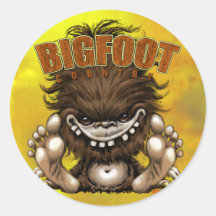 Sticker van het Land van Bigfoot de Gouden Gele