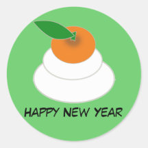 Sticker van het Nieuwjaar van Mochi de Gelukkige
