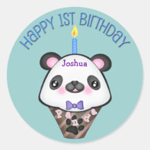 Sticker van Kawaii Cupcake van de Verjaardag van d