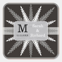 Sticker-Zilver het met monogram van het Huwelijk o