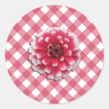 Stickers - Tweekleurige Zinnia op Rooster