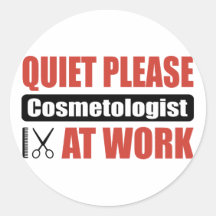 Stille tevreden Cosmetologist op het Werk Ronde Sticker