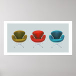 Stoelen van de Zwaan van het midden van de eeuw de Afdruk