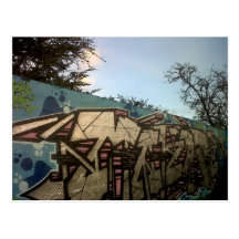 Street art wall carte postale