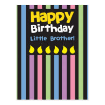 Stripey de petit frère de joyeux anniversaire carte postale