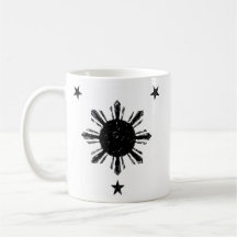 Style affligé tasse philippine de Sun et d'étoiles