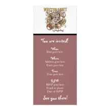 Style blanc de Carnivale de lapin (version d'or) Invitations