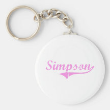 Style de classique de nom de famille de Simpson Porte-clef