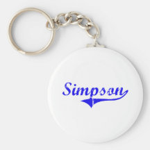 Style de classique de nom de famille de Simpson Porte-clef