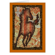 STYLE DE VAN GOGH DE CHEVAL CARTES DE VŒUX