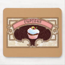 Style victorien de bannière de petit gâteau tapis de souris