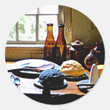 Sucre, fromage et bouteilles adhésifs