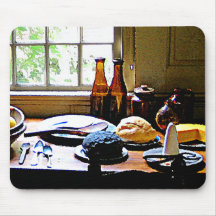 Sucre, fromage et bouteilles tapis de souris