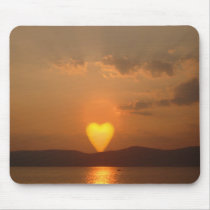 Sun en forme de coeur Mousepad