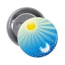Sun et bouton de lune pin's avec agrafe
