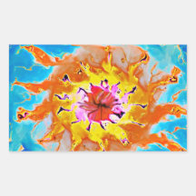 Sun orange abstrait sur un arrière - plan bleu-cla autocollants