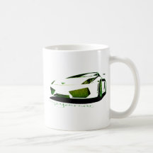 super car vert jaune tasse