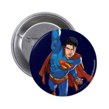 Superman die vooruit vliegen button