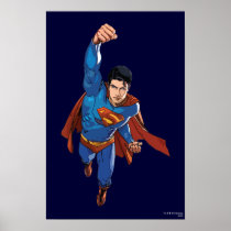 Superman volant en avant posters