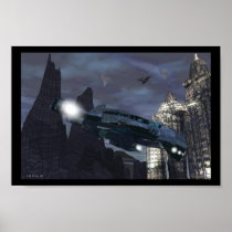 SUR l'affiche d'imagination de vaisseau spatial de
