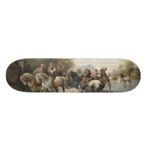 Sur le chemin à la foire de cheval planches à roulettes