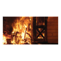 Sur le feu carte avec photo