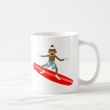 Surfer de singe de chaussette mug