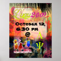 Surfers grunges de ~ d'affiches de Luau au coucher