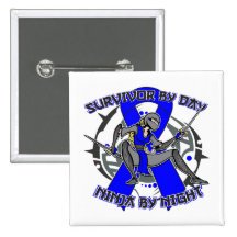 Survivant de cancer du colon par jour Ninja par nu Badge Avec Épingle