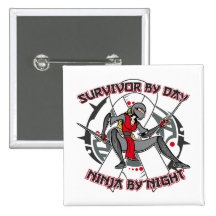 Survivant d'emphysème par jour Ninja par nuit Badge Avec Épingle
