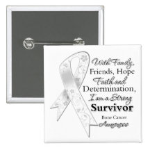 Survivant fort de soutien de cancer de l'os badge