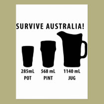 survivez à l'australie - bière cartes postales