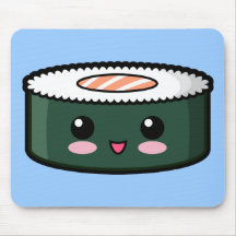 Sushi saumonés heureux tapis de souris
