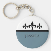 Swanky Fleur De Lis Keychain bleu Porte-clés