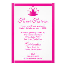 Sweet sixteen Fuschia/invitation blanche de diadèm