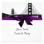 Sweet sixteen pourpre de BW d'horizon de San Franc invitations