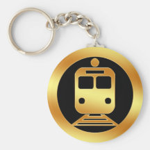Symbole de métro d'or porte-clés