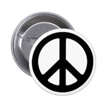 Symbole de paix super noir classique badges avec agrafe