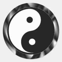 Symbole de Yin Yang Adhésifs Ronds