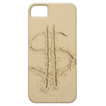 Symbole dollar écrit en sable iPhone 5 case