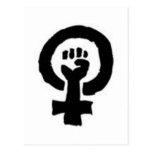 Symbole féministe carte postale
