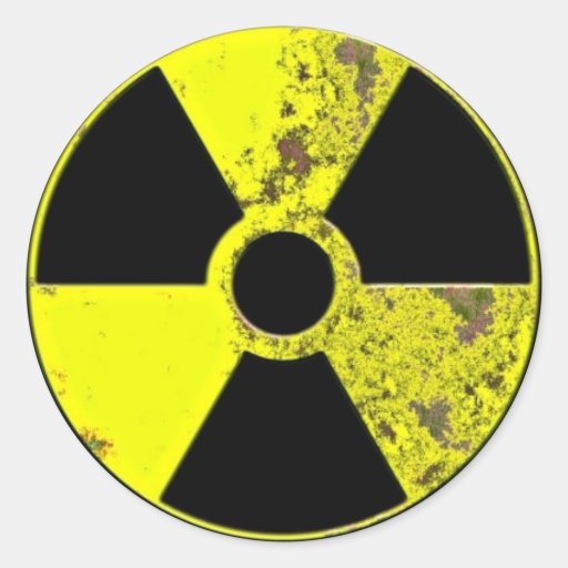 Symbole nucléaire adhésif rond