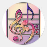 Symbolen van de muziek 2 ronde stickers