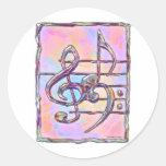 Symbolen van de muziek 3 ronde stickers