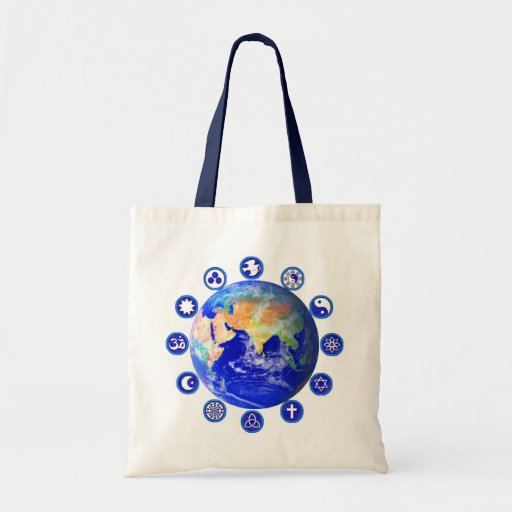 Symboles de paix et d'unité autour de la terre de  sacs